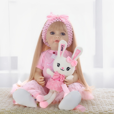 Силиконовая кукла Реборн девочка Оля 55 см, говорящая-2